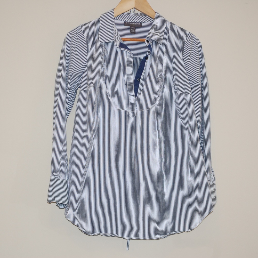 Maternity Blouse with Matching Fabric Tie Belt